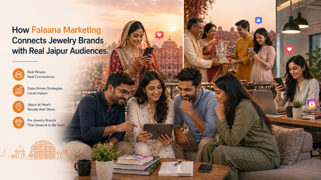 One thing you’ll notice if you’ve worked with local brands—Jaipur’s audience behaves differently.
People here don’t just follow brands—they observe them.
They notice how consistent you are. They notice whether your content feels real or staged. And more importantly, they connect more with brands that feel relatable.
That’s why a branding agency in Jaipur that understands local behavior always performs better than a generic one.
For example, if you’re working on social media marketing for a jewellery brand in Jaipur, you can’t just upload product shots. People want to see:
How the jewellery fits into real occasions
The emotion behind it (weddings, gifting, celebrations)
The lifestyle around the product
This is where storytelling becomes more powerful than just presentation.