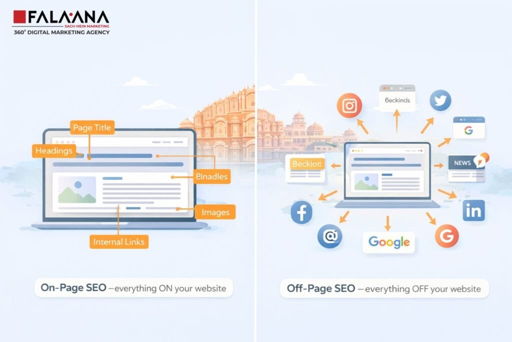 What Is the Difference Between On‑Page and Off‑Page SEO? - Falaana Marketing