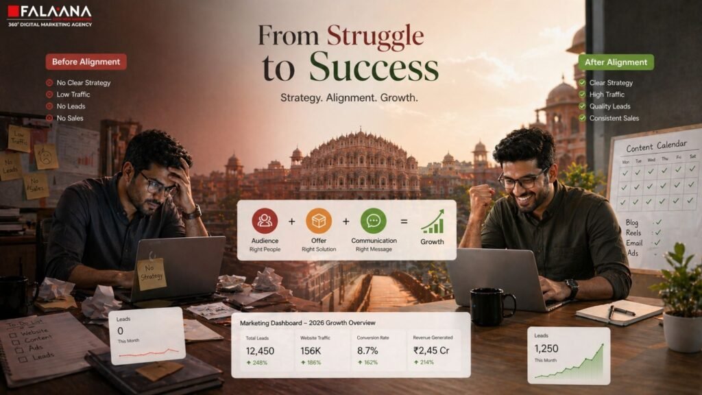 Facing online business growth problems? Discover why your business is not growing and what actually works with the right strategy, clarity, and execution. Learn how Falaana Marketing helps brands achieve real digital growth.