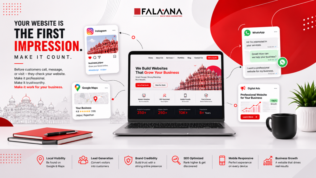 Why Every Business Needs a Professional Website - Falaana This is also why website development services Jaipur businesses choose should not be limited to design. A good website needs structure, copywriting, technical SEO, page speed, mobile responsiveness, visual branding, and clear conversion paths.