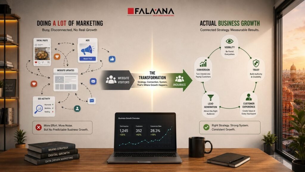 If your business is not growing online, the reason is usually not one single problem. It is often a mix of visibility gaps, trust gaps, website issues, unclear messaging, weak content, inconsistent branding, poor follow-up, or targeting the wrong audience.

Many business owners feel confused because they are already spending time and money online. They are posting, boosting, updating, and trying. But the result still feels slow. This is where the question "Why Your Business Isn't Growing Online" becomes important.